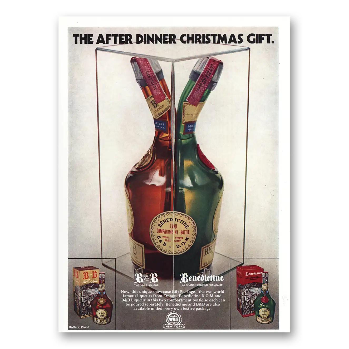 1972 Benedictine Liqueur Print Ad | After Dinner Christmas