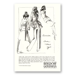 1972 Bergdorf Goodman Print Ad | Totally Right