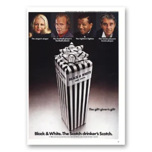 1972 Black and White Scotch Print Ad | Singer Football