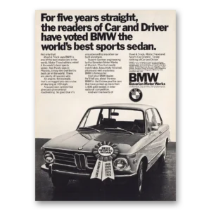 1972 BMW Print Ad | Worlds Best Sports Sedan