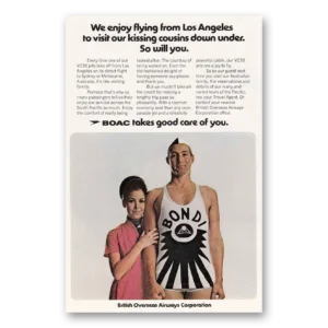 1972 British Airways BOAC Print Ad | Kissing Cousins