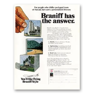 1972 Braniff International Airways Print Ad | Has Answer