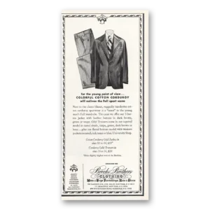 1972 Brooks Brothers Print Ad | Colorful Cotton Corduroy