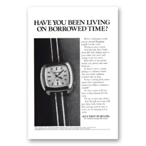 1972 Accutron Watch Print Ad | Borrowed Time