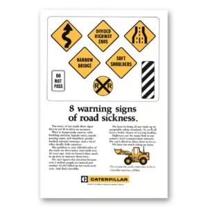 1972 Caterpillar Print Ad | Warning Signs