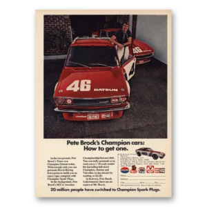 1972 Champion Spark Plugs Print Ad | Pete Brocks
