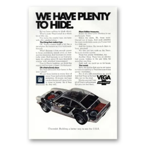 1972 Chevrolet Vega Print Ad | Plenty Hide
