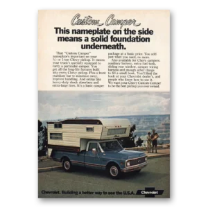 1972 Chevrolet Custom Camper Print Ad | Custom Camper