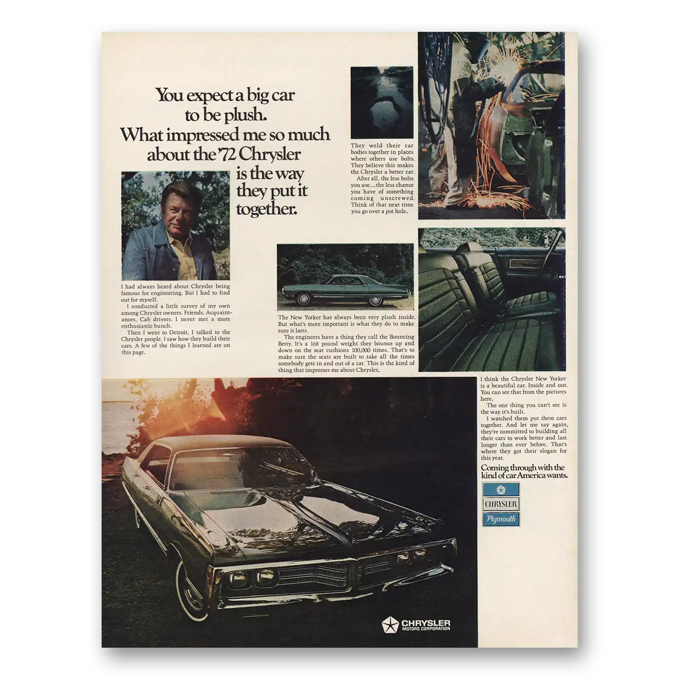 1971 Chrysler New Yorker Print Ad | Be Plush
