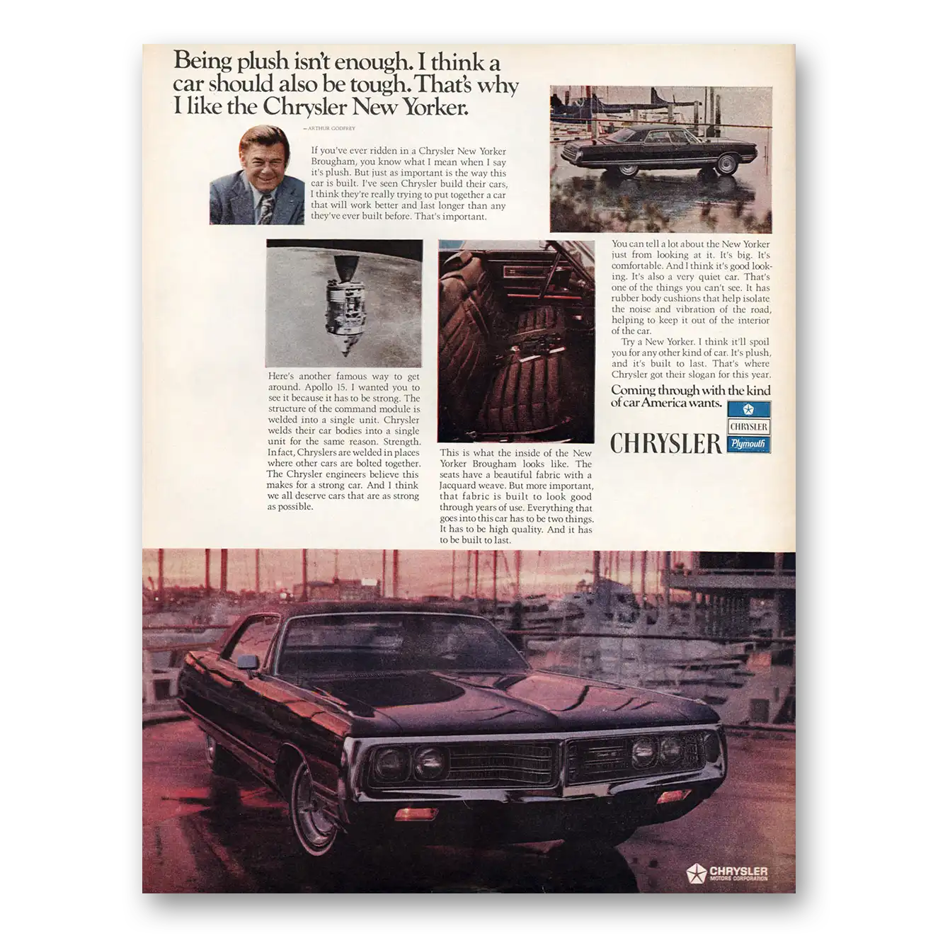 1972 Chrysler New Yorker Print Ad | Being Plush