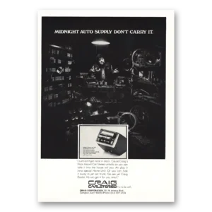 1972 Craig Car Stereos Print Ad | Midnight Auto Supply
