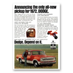 1972 Dodge Trucks Print Ad | Pickup