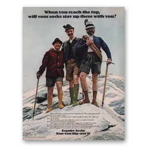 1972 Esquire Socks Print Ad | Reach The Top