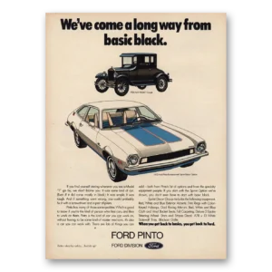 1972 Ford Pinto Print Ad | Come Long Way From Basic Black