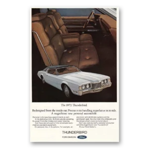 1972 Ford Thunderbird Print Ad | Redesigned