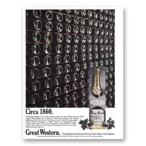 1972 Great Western Champagne Print Ad | Circa 1860
