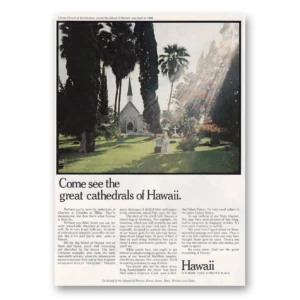 1972 Hawaii Print Ad | Great Cathedrals