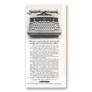 1972 Hermes Print Ad | Best Typewriter