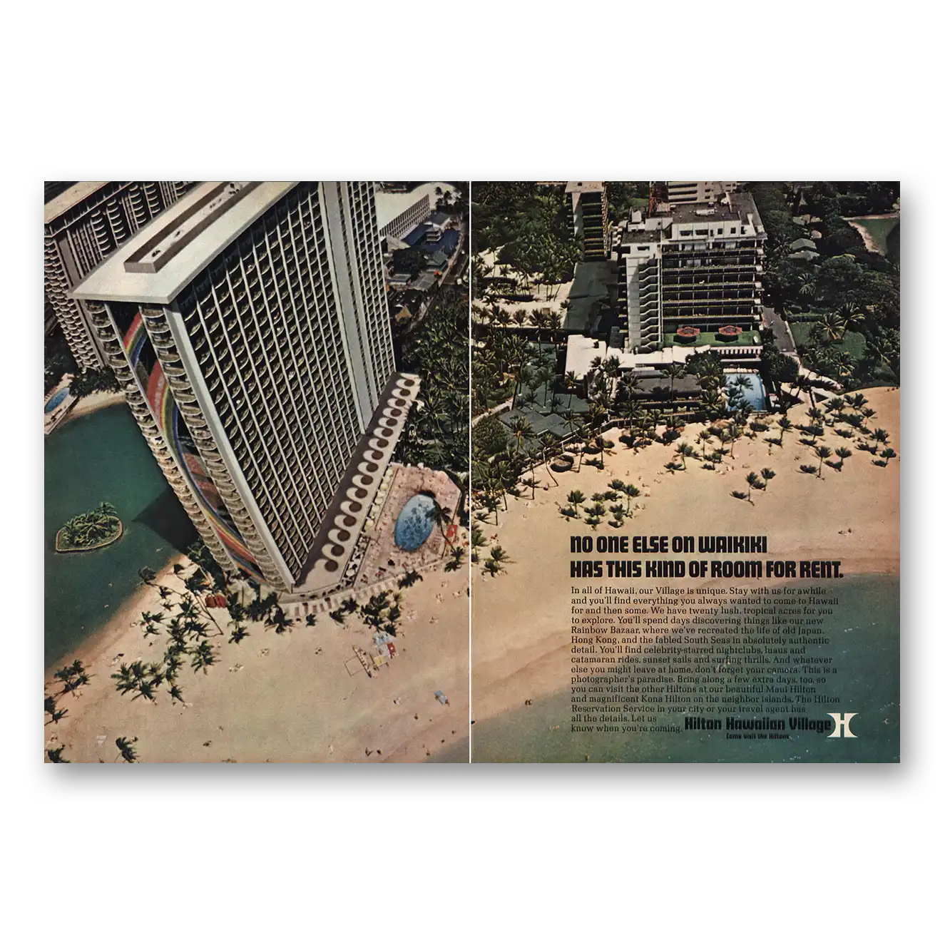 1972 Hilton Hawaiian Village Print Ad | Waikiki