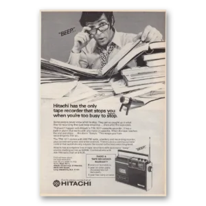 1972 Hitachi Print Ad | Stops You