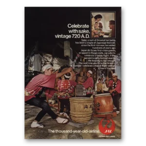 1972 Japan Air Lines Print Ad | Sake 720ad