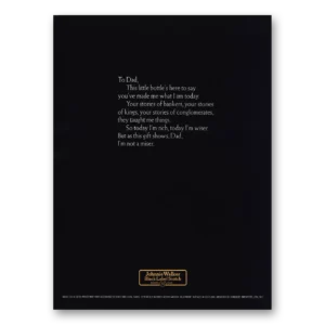 1972 Johnnie Walker Black Label Print Ad | To Dad
