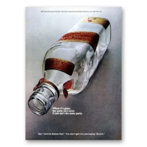 1972 Johnnie Walker Red Label Print Ad | Party Isnt Over