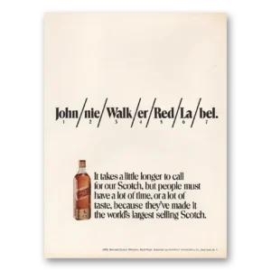 1971 Johnnie Walker Red Label Print Ad | Little Longer