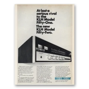 1972 KLH Receiver Print Ad | Serious Rival
