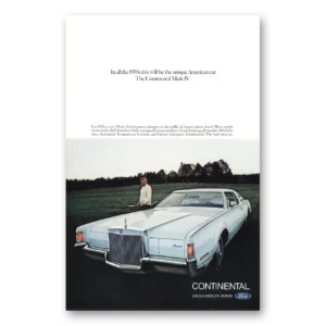 1971 Lincoln Continental Mark IV Print Ad | Unique American Car