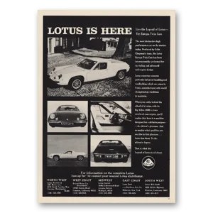 1972 Lotus Cars Print Ad | Lotus Is Here