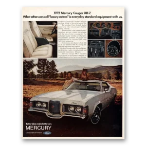 1972 Mercury Cougar Print Ad | Standard Equipment