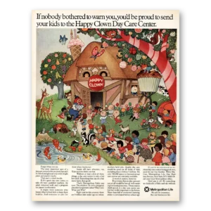 1972 Metropolitan Life Insurance Print Ad | Happy Clown