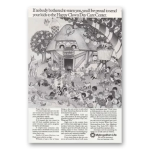 1972 Metropolitan Life Insurance Print Ad | Happy Clown