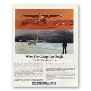 1972 Mitsubishi Aircraft Print Ad | Going Gets Tough