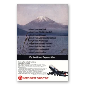 1972 Northwest Orient Airlines Print Ad | Nobody Flies Direct