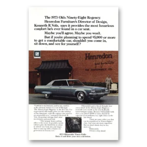 1972 Oldsmobile Ninety Eight Print Ad | Henredon Furniture