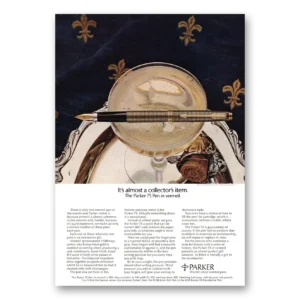 1972 Parker 75 Pen Print Ad | Vermeil