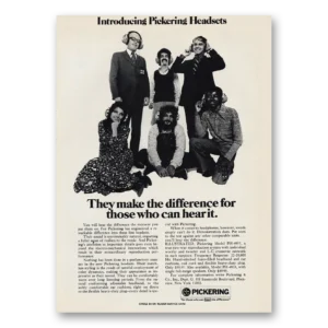 1972 Pickering Headsets Print Ad | Make The Difference