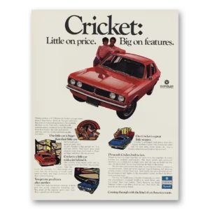 1971 Plymouth Cricket Print Ad | Little On Price