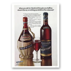 1972 Ruffino Wine Print Ad | Chianti