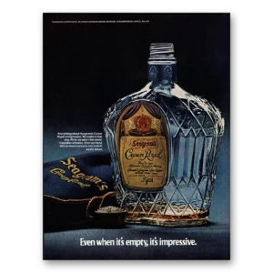 1972 Crown Royal Print Ad | Its Empty