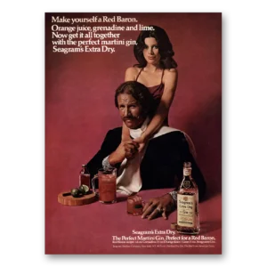 1972 Seagrams Extra Dry Gin Print Ad | Red Baron