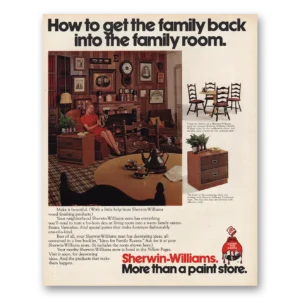 1972 Sherwin Williams Paints Print Ad | Family Room