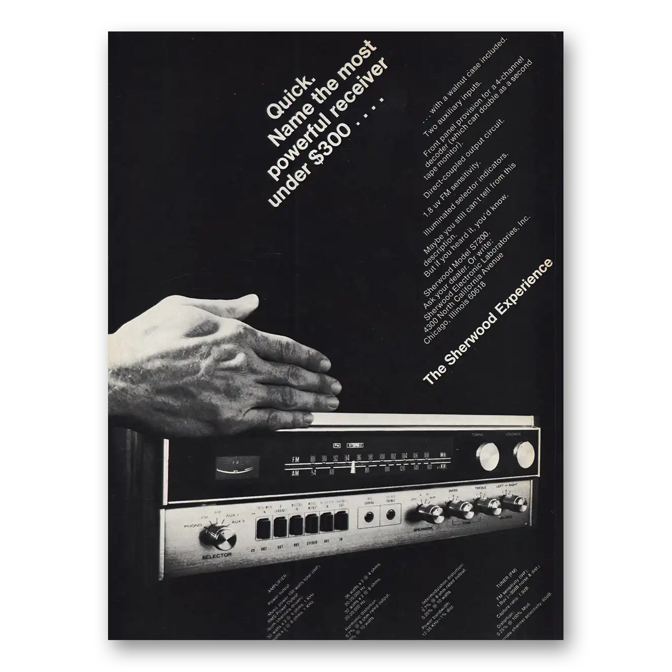 1972 Sherwood Receiver Print Ad | Powerful Receiver