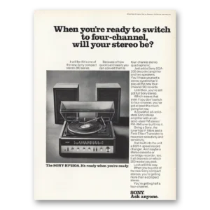 1972 Sony Stereo Print Ad | Four Channel