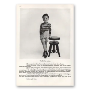 1972 Steinway Piano Print Ad | Kid Has Talent