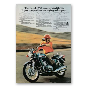1972 Suzuki Motorcycles Print Ad | Water Cooled