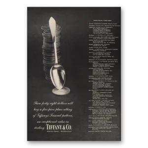 1972 Tiffany & Co Print Ad | Forty Eight Dollars