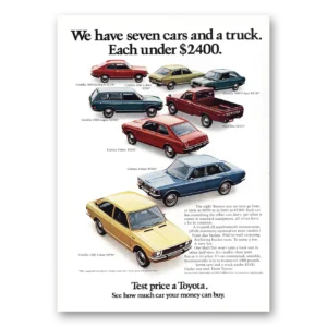 1972 Toyota Print Ad | Seven Cars